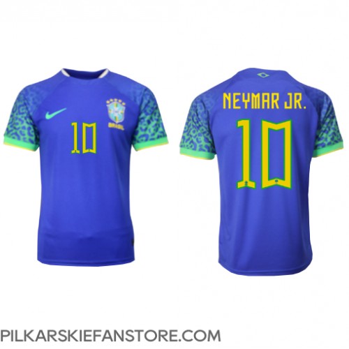 Tanie Strój piłkarski Brazylia Neymar Jr #10 Koszulka Wyjazdowej MŚ 2022 Krótkie Rękawy